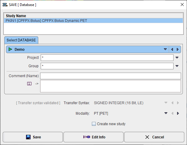 Save Database Dialog