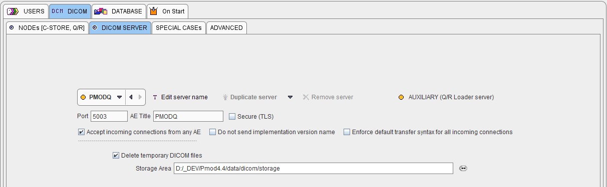 DICOM Query Loader Configuration