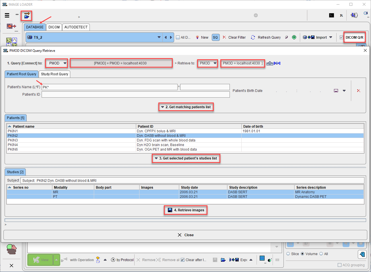 DICOM Q/R Dialog