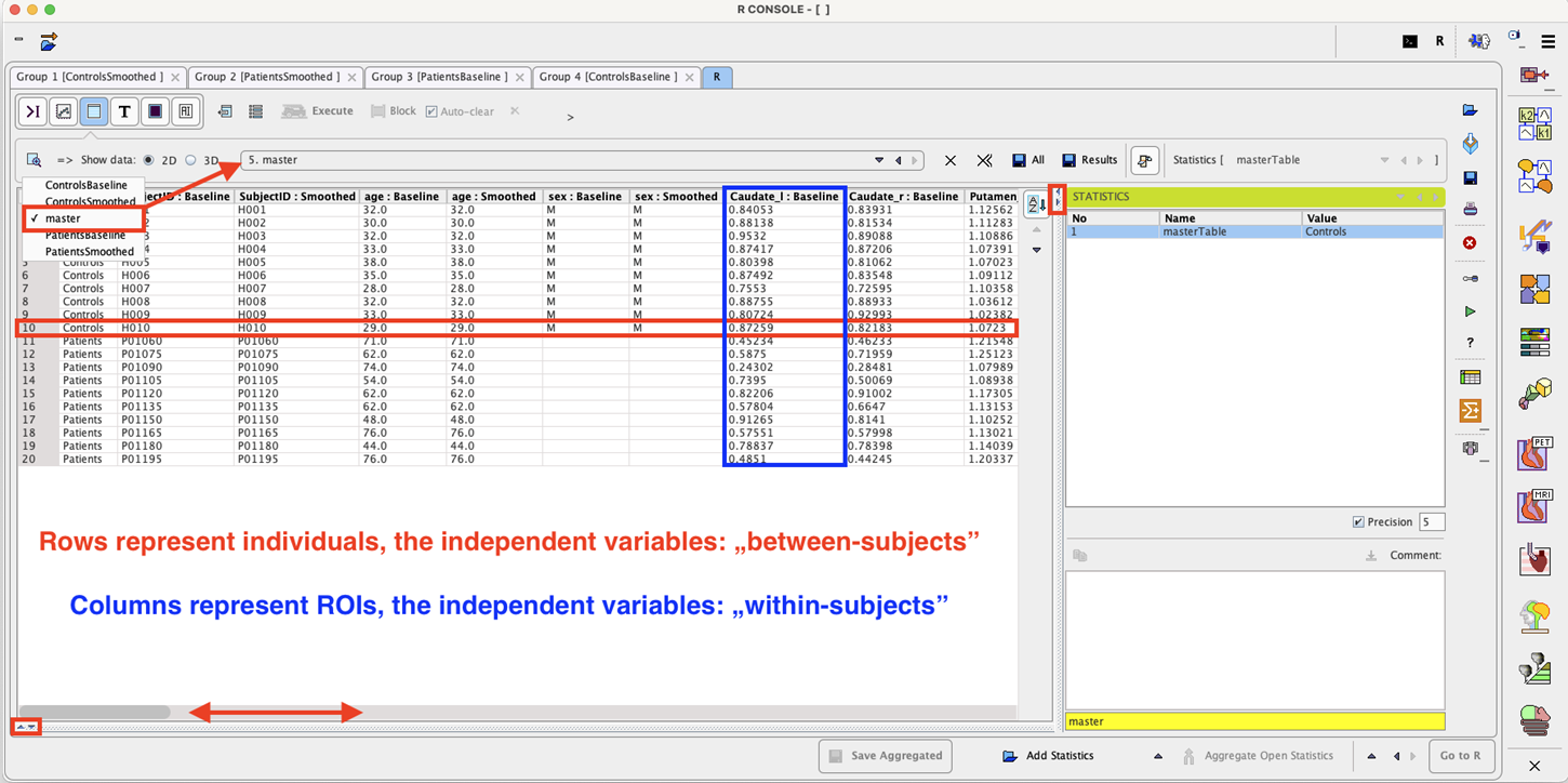 CreationMasterTableVisualization