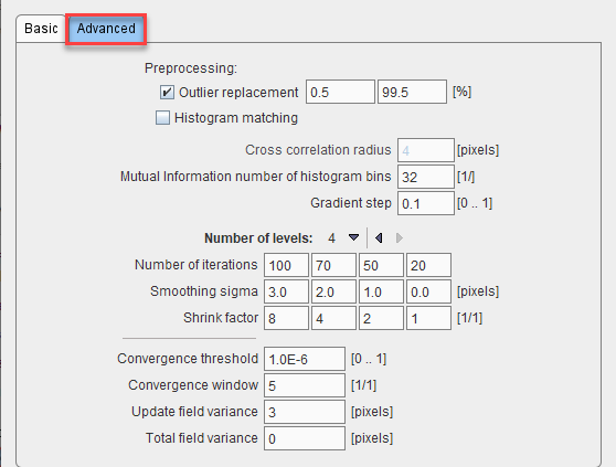 DiffeoAdvancedParameters